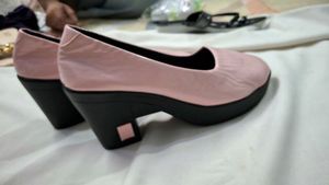 Light Pink Patent Block Heel Bellies for Women