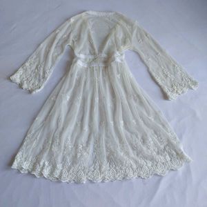 Boho White Lace Kimono Dress 🎀✨️