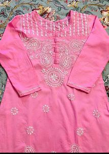 Beautiful Pink Chikankari Kurta