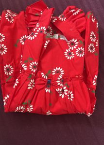 Red Floral Baby Girl Dress - Age 2 to 3