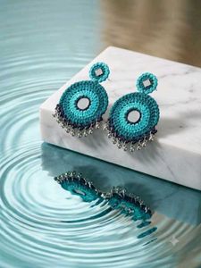 Traditional Crochet Dangle Earrings(Navratri)