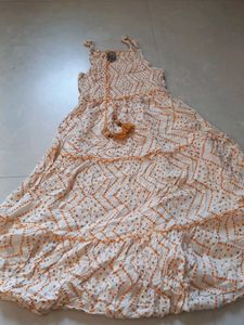 Tiered Boho Maxi Dress &amp; Dupatta Set