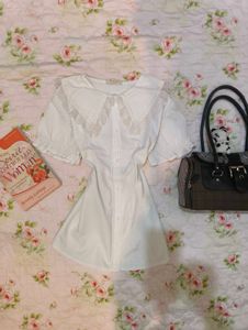 White Lace Collar top