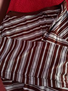 Striped Off-Shoulder Long Sleeve Top