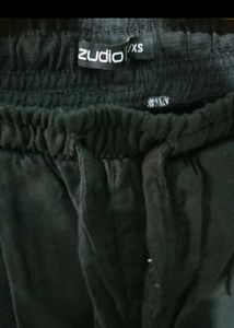 Black Casual Zudio Linen Pants