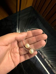 Hoop Earrings and Pearl Ring