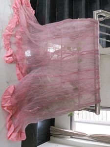 Pink  mosquito net with Ruffle Border