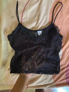 H&amp;M Black Lace Camisole Top