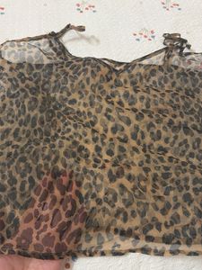 Sheer Leopard Print Cami Top