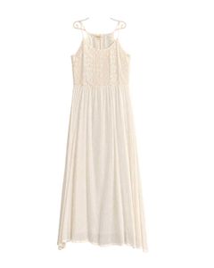 Boho Cream Maxi Dress with Lace Bodice