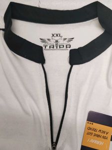 TRIPR Men's White &amp; Black Collar T-Shirt