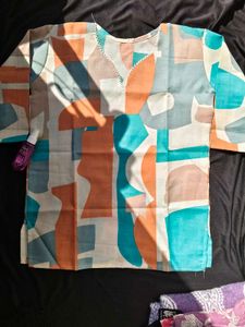 Abstract Print Cotton Kurta