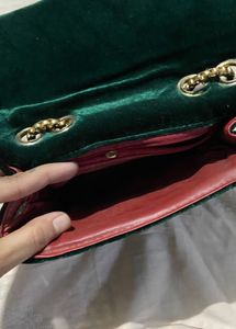 Emerald Green Velvet Shoulder Bag