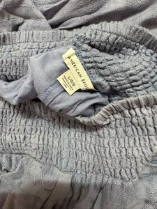 American Eagle Light Grey Crinkle Palazzo Pants