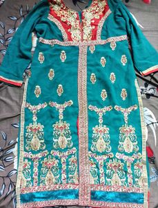 Embroidered Teal Kurta