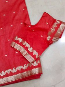 red silk saree
