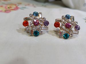 Colouring Diamond Studs Earings