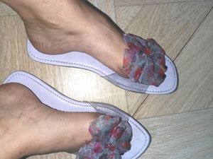 Floral Bow Slide Sandals