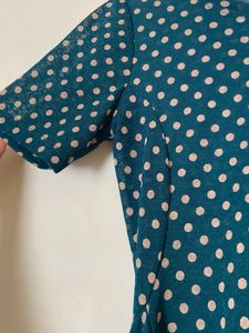 Teal Polka Dot Top