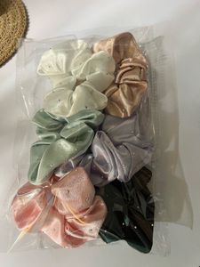 Set of 6 Sparkly Satin Scrunchies