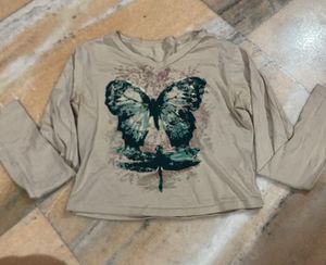 Cute Butterfly Graphic Long Sleeve Top
