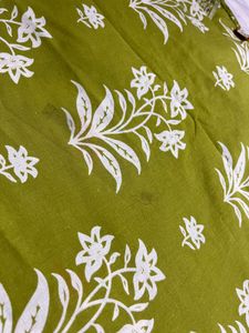 Lime Green Floral Kurta Set with Dupatta