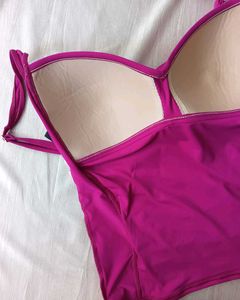Women's Magenta Ruched Swim Top