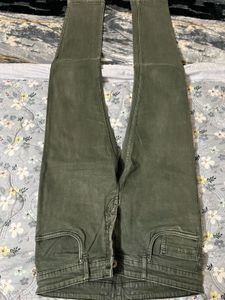 Olive Green Denim Jeans