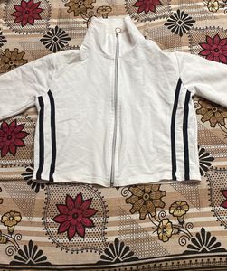 White Zip-Up Active Jacket