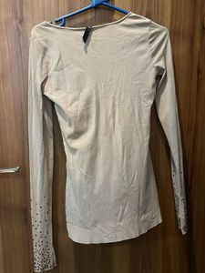 y2k top with full emblished sleeves