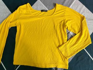 Bright Yellow Long Sleeve Top