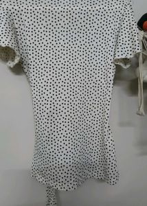 Chic Polka Dot Wrap top