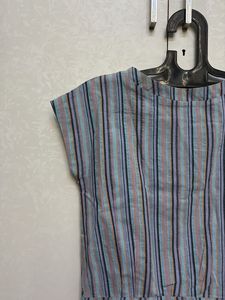 Striped Tie-Back Crop Top