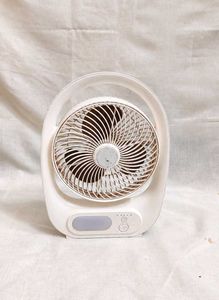 Portable Battery-Operated Table Fan with LED Light