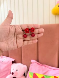 Red Rose Drop Earrings