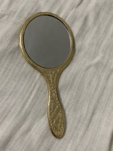 Vintage Style Gold Textured Handheld Mirror