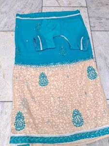 sequence work saree