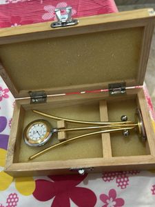 Desk Clock with Wooden Box
