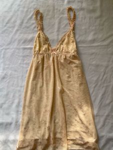 Peach Lace Trim mini dress