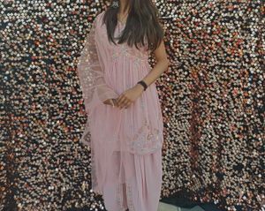 Pink Embroidered Kurta Set with Dupatta