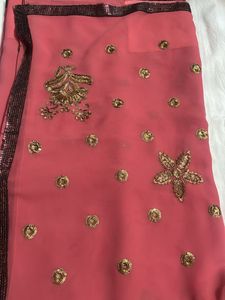 Embellished Pink Saree