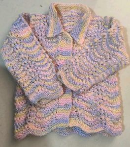 Hand-Knitted Pastel Baby Cardigan