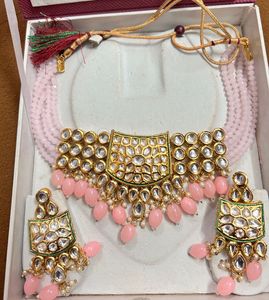 Pink Pearl Dabbi KUNDAN CHOKER Set