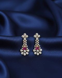 Elegant Diamond & Ruby Earrings