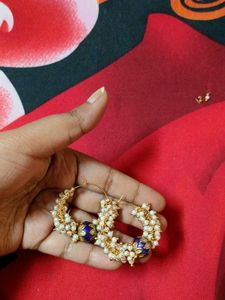 Pearl &amp; Gold Hoop Earrings