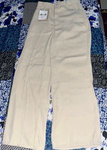 Classic Beige Wide-Leg Trousers