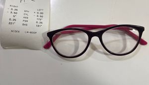 Stylish Black &amp; Pink Eyeglasses (-3.5D cylinder)