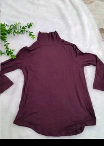 Burgundy Turtleneck Top