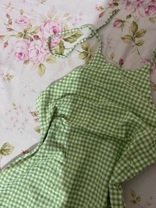 Green Gingham Summer Dress