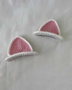 Cute Crochet Cat Ear Hair Clips